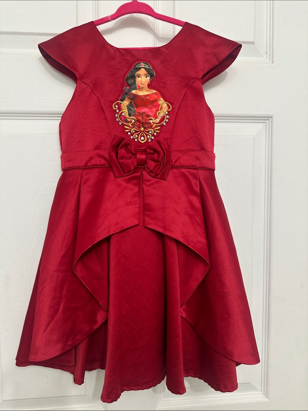 Disney Red Princess Ball Gown Dress with Character Applique
